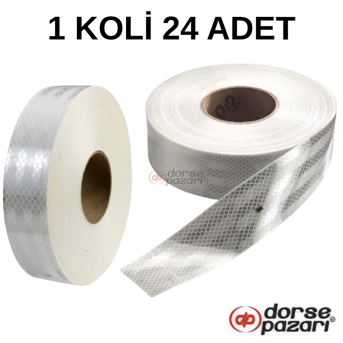 DORSE PAZARI 50 METRE ŞERİT REFLEKTÖR BEYAZ 1 KOLİ 24 ADET
