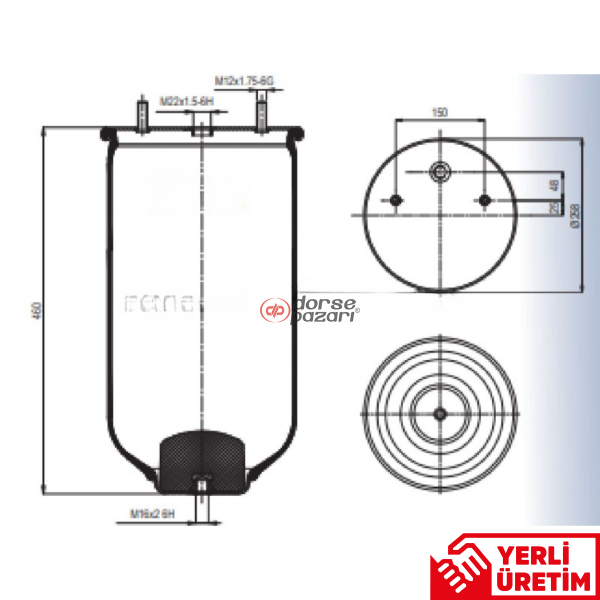 2619 SAF TİPİ SÜSPANSİYON DORSE KÖRÜK LASTİK