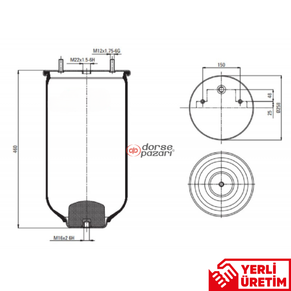 2618 SAF TİPİ SÜSPANSİYON DORSE KÖRÜK LASTİK 4284300600
