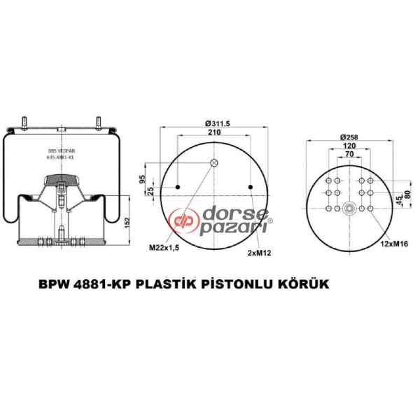4881 BPW SÜSPANSİYON DORSE KÖRÜK BPW 05.429.43.41.0