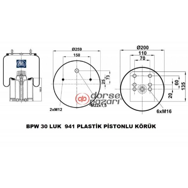 941  BPW SÜSPANSİYON DORSE KÖRÜK KOMPLE  BPW.05.429.43.20