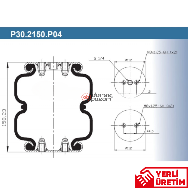 İKİ KA I SÜSPANSİYON KALDIRMA KÖRÜK 150 MM ÇAP P30.2150.P04