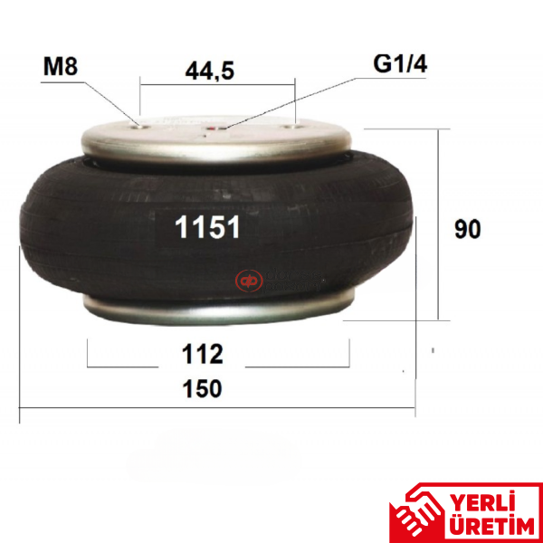 TEK KA I SÜSPANSİYON KALDIRMA KÖRÜK 152 MM ÇAP P30.1151.P01