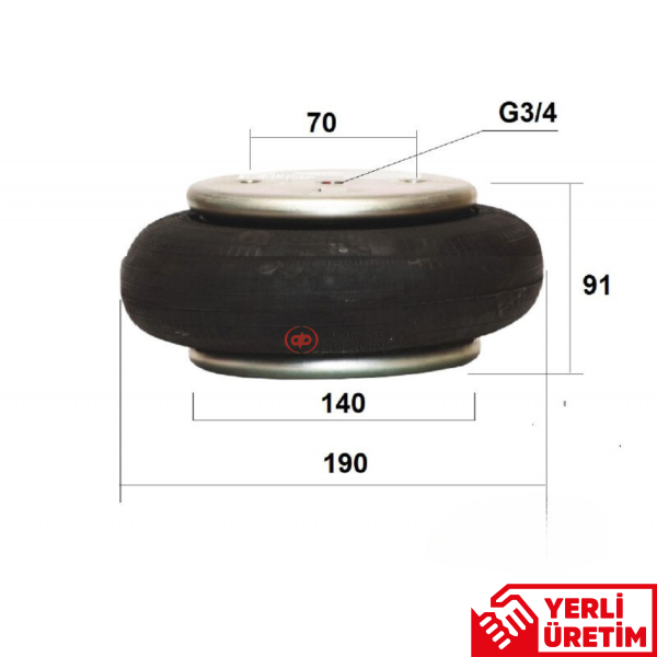 TEK KA I SÜSPANSİYON KALDIRMA KÖRÜK 190 MM ÇAP P30.1191.P01