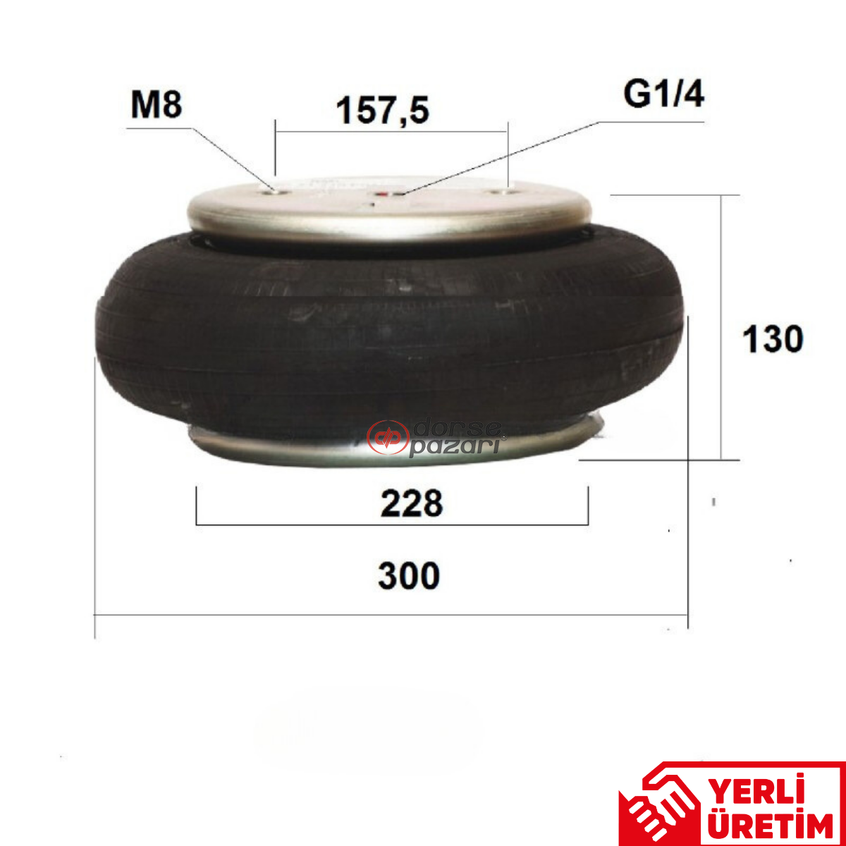 TEK KA I SÜSPANSİYON KALDIRMA KÖRÜK 300 MM ÇAP P30.1301.P02