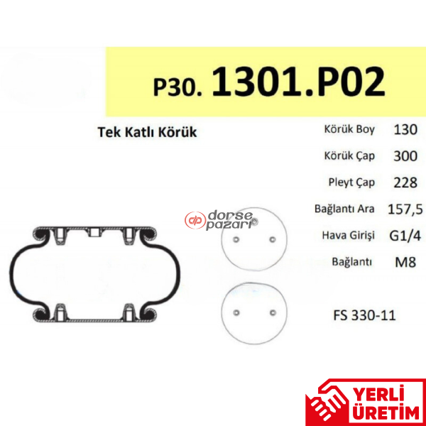 TEK KA I SÜSPANSİYON KALDIRMA KÖRÜK 300 MM ÇAP P30.1301.P02