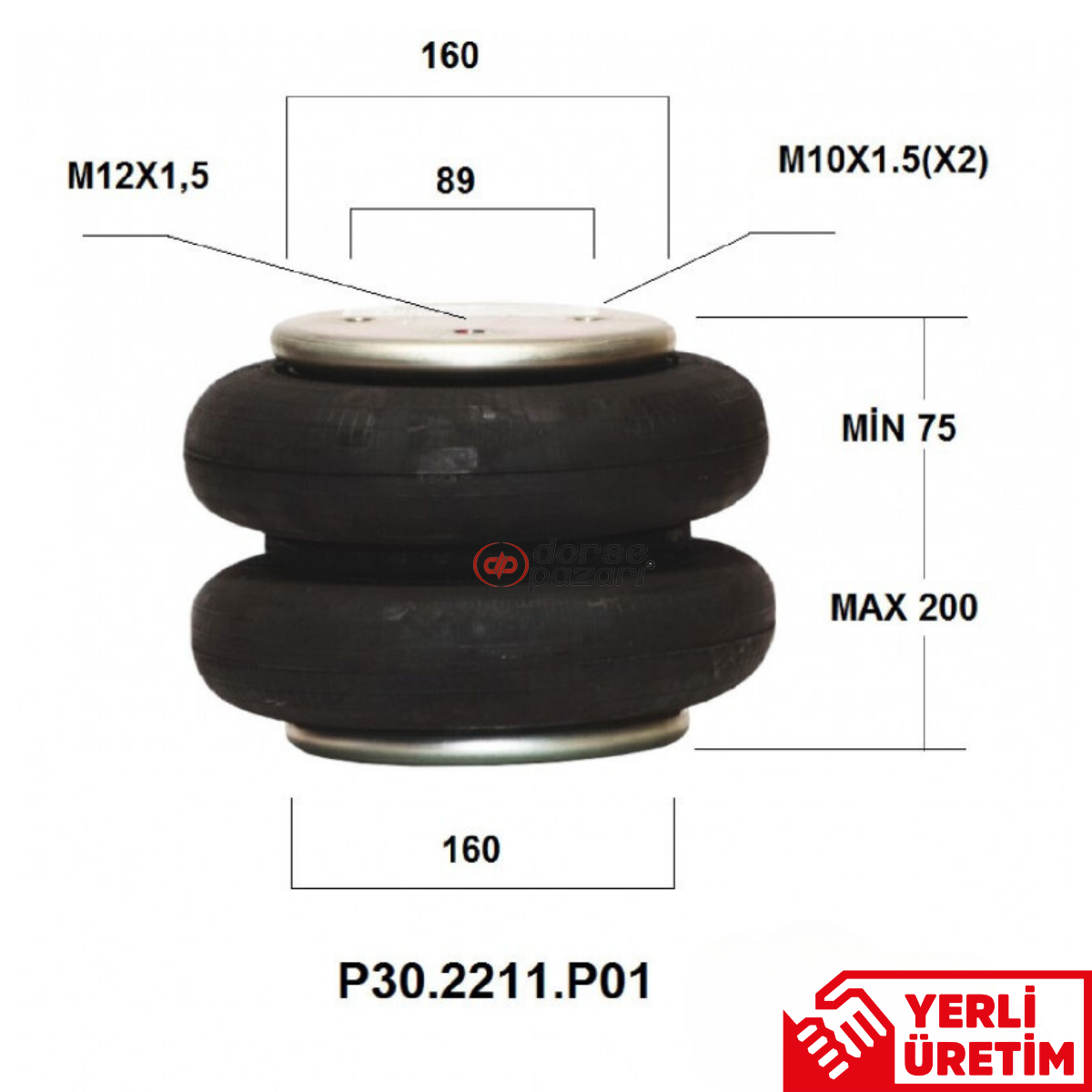 İKİ KATLI KÖRÜK DORSE DİNGİL KALDIRMA DÜZ P30.2211.P01