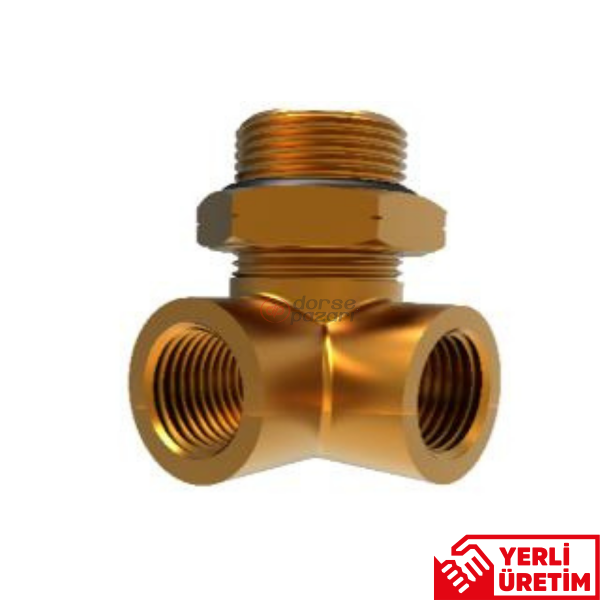 3 Yollu Şasi Geçiş Dirseği (M22x1,5 - M16x1,5)