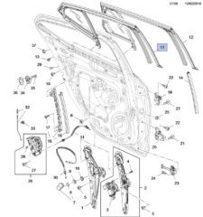 Opel Astra K Arka Kelebek Camı Sol Gm Marka 39164637