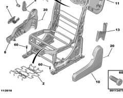 Peugeot Partner Ön Koltuk Yükseltme Kolu Sağ Orji̇nal Psa 9827084880