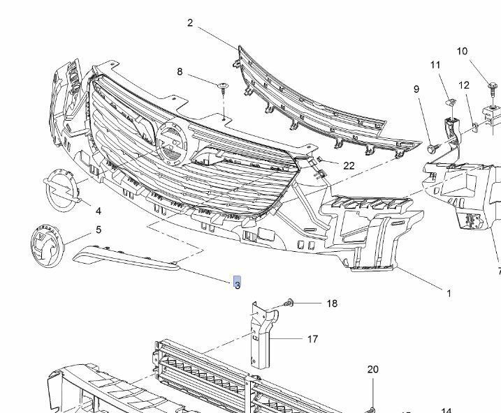 Opel Crosland X Ön Panjur Ni̇kalajı Sol Gm Marka