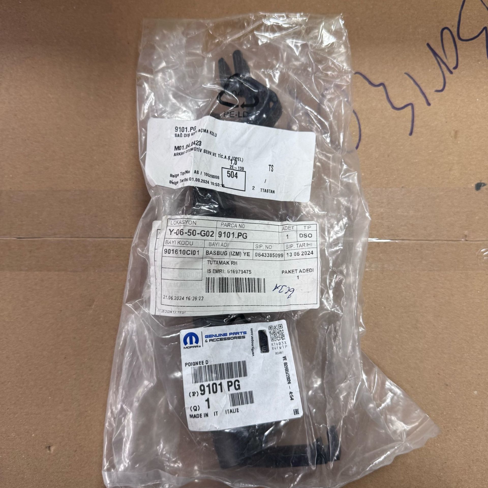 Peugeot Expert Sağ Dış Kapı Açma Kolu Orjinal Gm Marka 9101pg