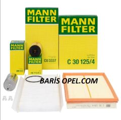Opel Corsa C 1.4 Twinport Benzinli Motor Periyodik Bakım Filtre Seti Mann Marka