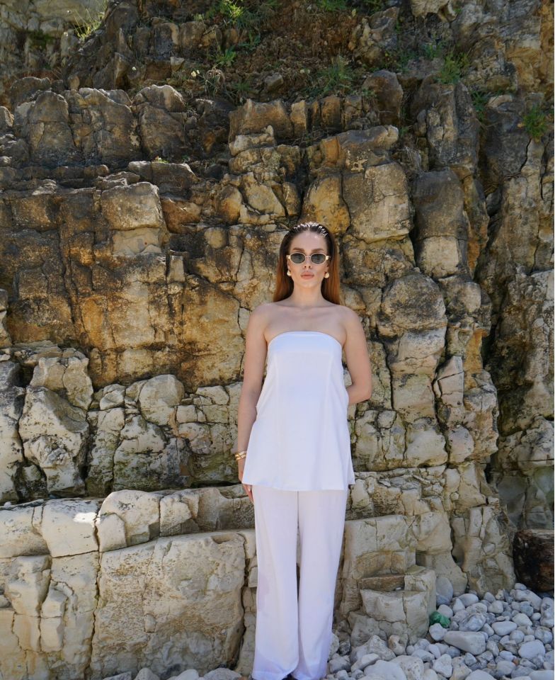 Gilda Beyaz Keten Takım