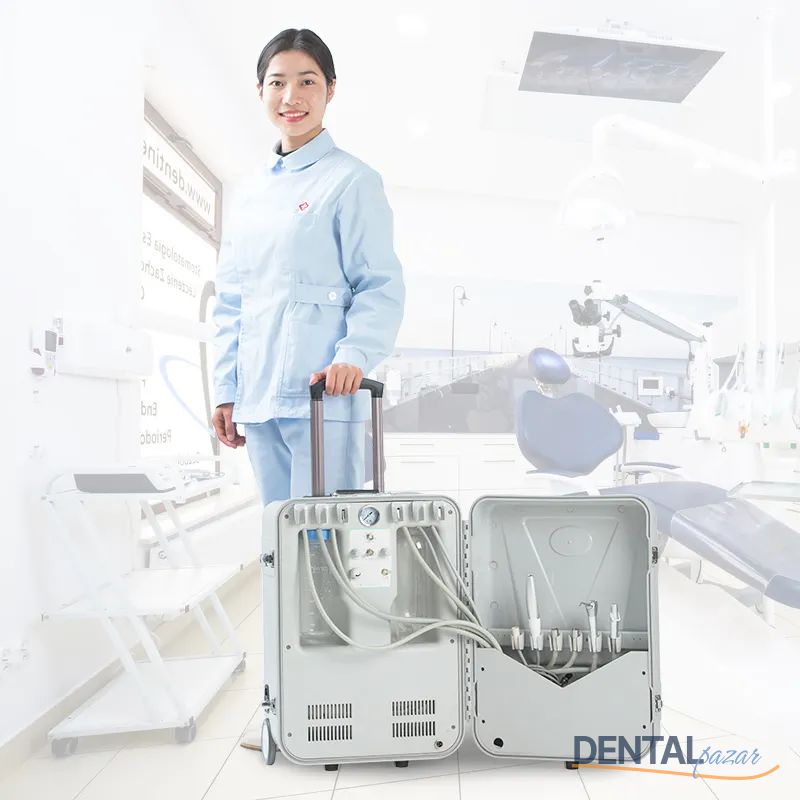 Portatif Mobil Dental Ünit ve Elektrikli Motor & Kırmızı Kuşak Anguldurva