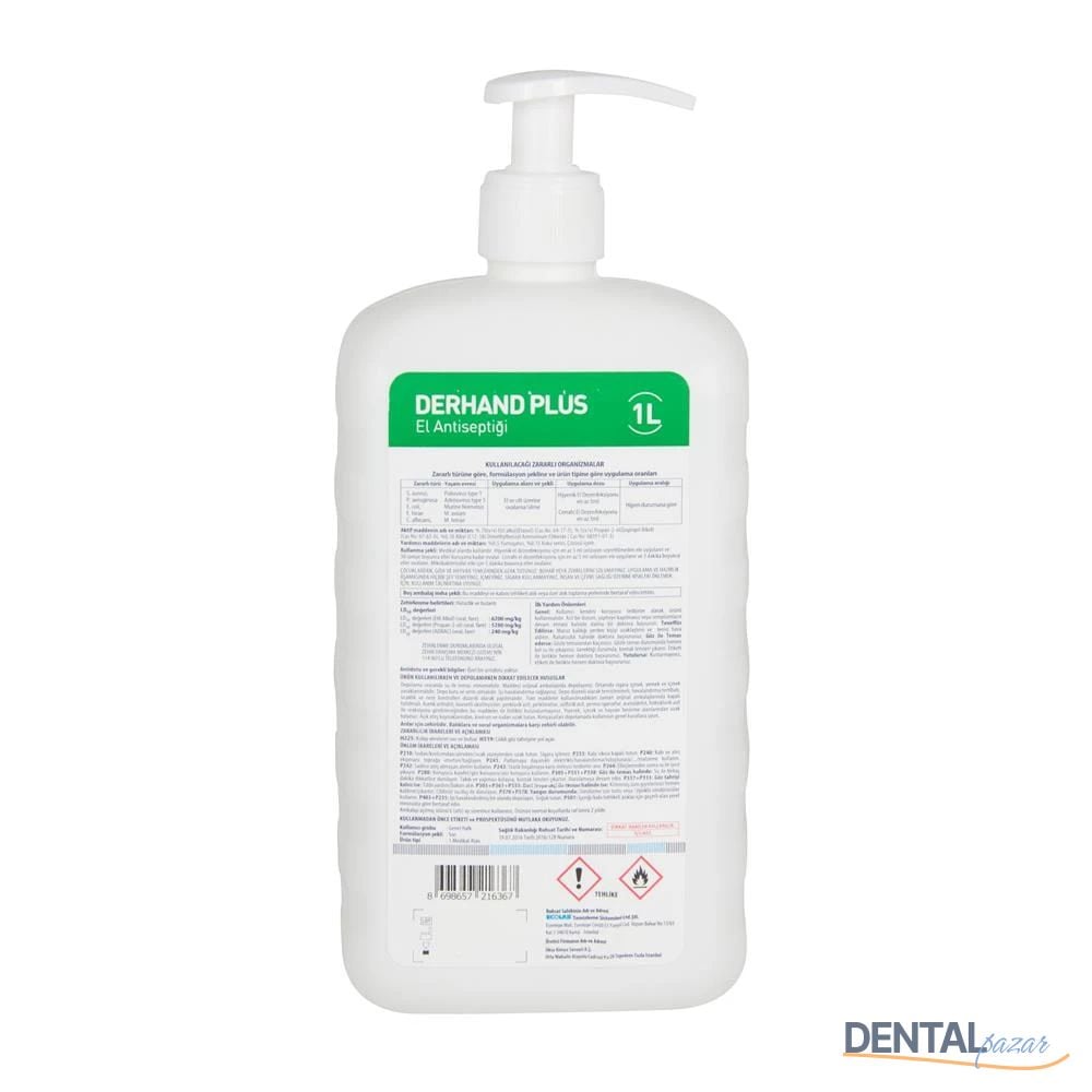 Derhand Plus El Dezenfektanı 1 Lt ve Deren Duvar Aparatı