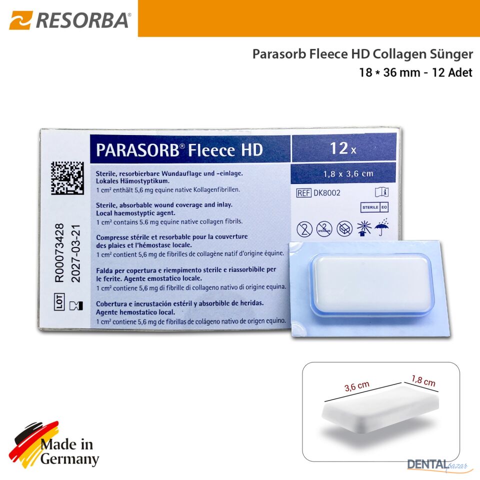 Parasorb Fleece HD Collagen Matrix Membran 18*36 mm