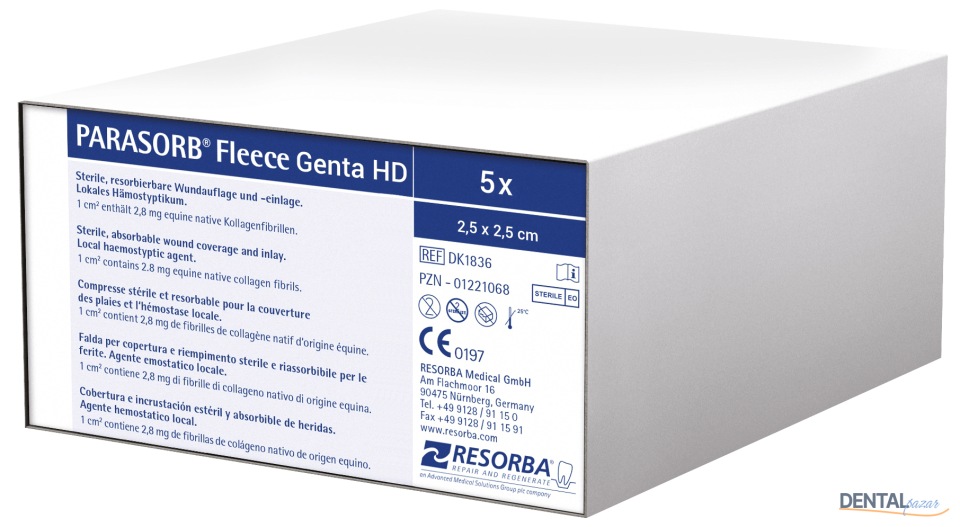 Parasorb Fleece Genta HD Antibiyotikli Collagen Sünger - Antibiyotikli Membran