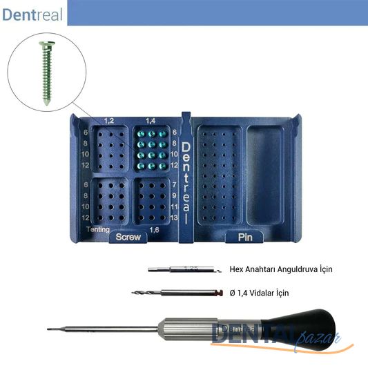 Bonefix GBR Titanyum Kemik,Plate,Mesh Sabitleme Mini Vida Seti - 1,4 mm Vidalar