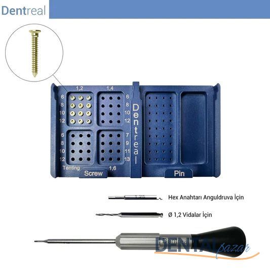Bonfix GBR Titanyum Kemik,Plate,Mesh Sabitleme Mini Vida Seti - 1,2 mm Vidalar