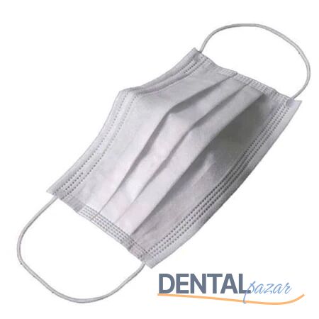 3 Katlı Lastikli Cerrahi Maske - Beyaz 60 Kutu