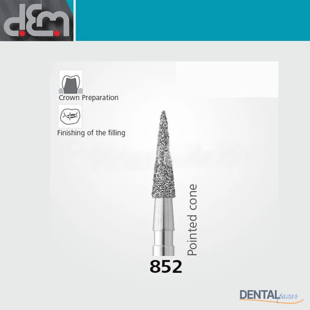 DX Sentetik Elmas Frez - 852 - İğne Uç - 10 Adet