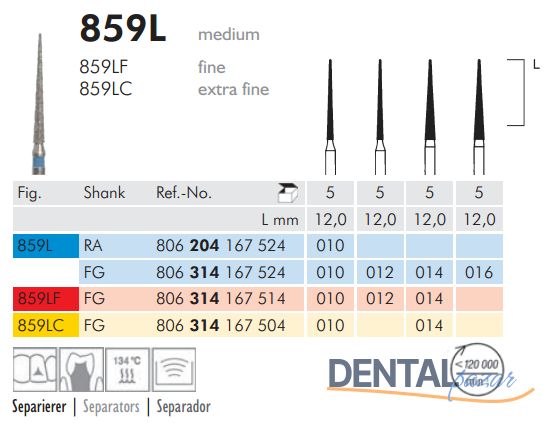 859L Sentetik Elmas Frez - 5 Adet - İğne Uç