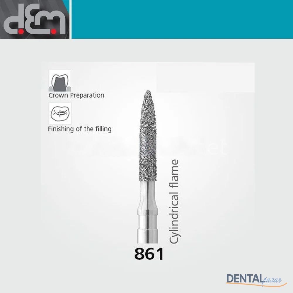 DX Sentetik Elmas Frez - 861 - Alev Uç - 10 Adet