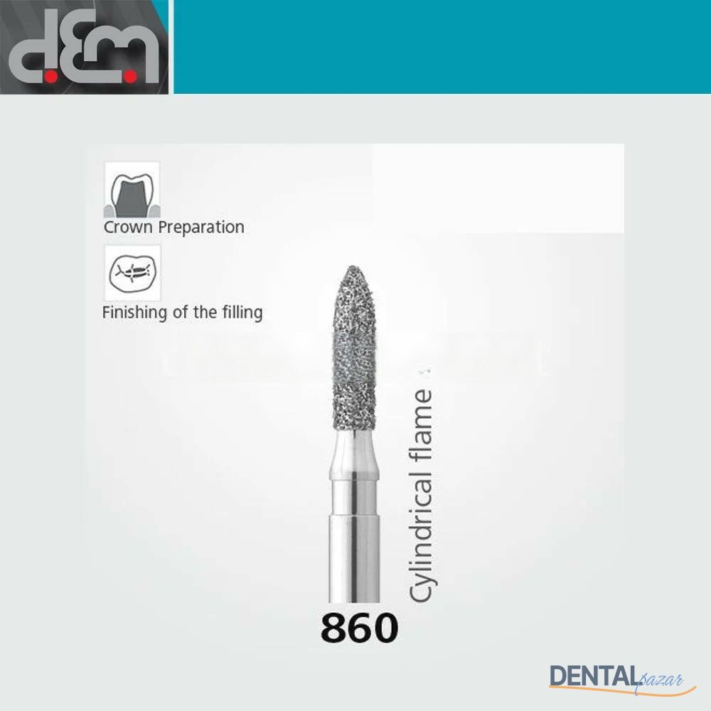DX Sentetik Elmas Frez - 860 - Alev Uç - 10 Adet