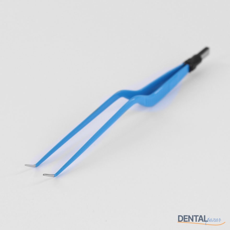 Surtron Bipolar Açılı - Kavisli Forceps 20 Cm