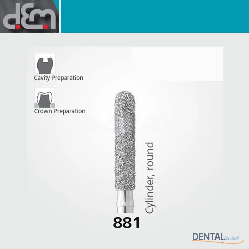 DX Sentetik Elmas Frez - 881 - Silindir - 10 Adet