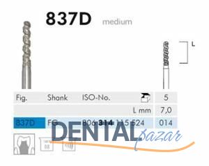 837D Sentetik Elmas Frez - 5 Adet - Silindir