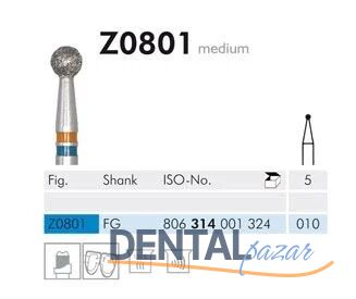 Z0801 Zirkon İçin Elmas Frez - 2 Adet