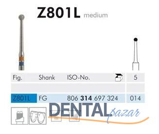 Z801L Zirkon İçin Elmas Frez - 2 Adet
