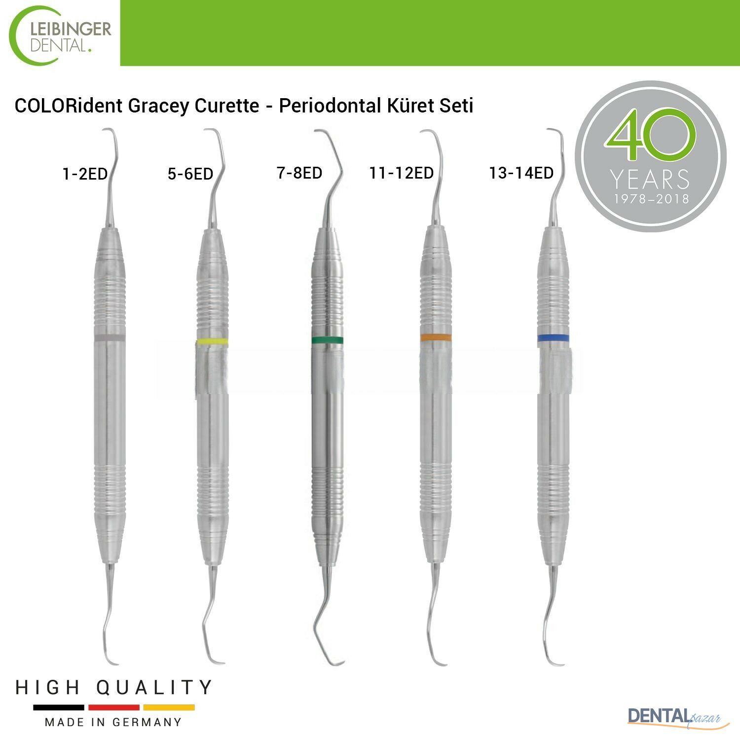 COLORident Gracey Curette - Periodontal Küret Seti