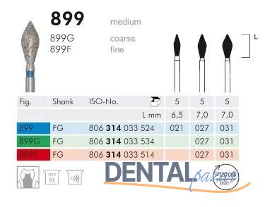 899 Sentetik Elmas Frez - 5 Adet - Labut - Occlusal