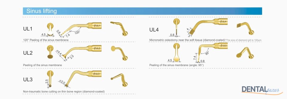 Ultrasurgery Sinus Lifting Uçları - Woodpecker / Mectron / Ems