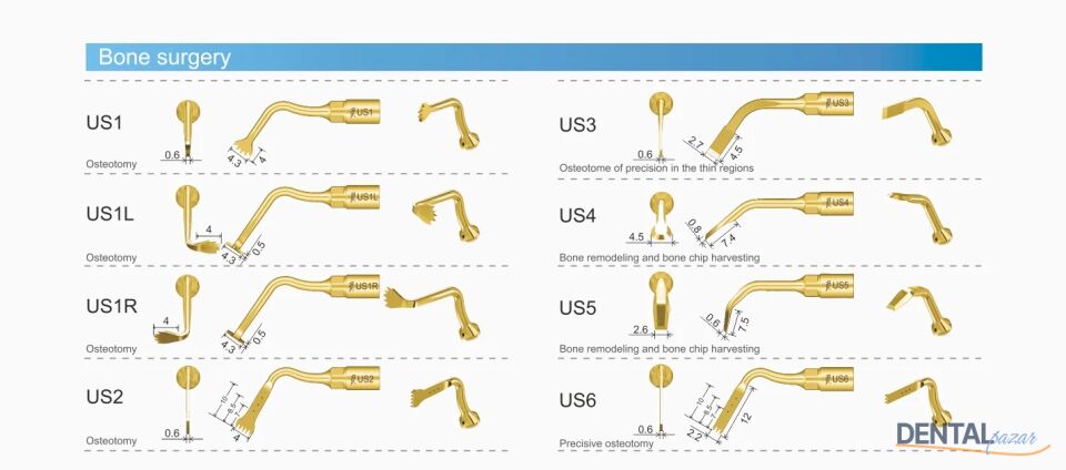 Woodpecker / Mectron / Ems Ultrasurgery Bone Surgery Uçları
