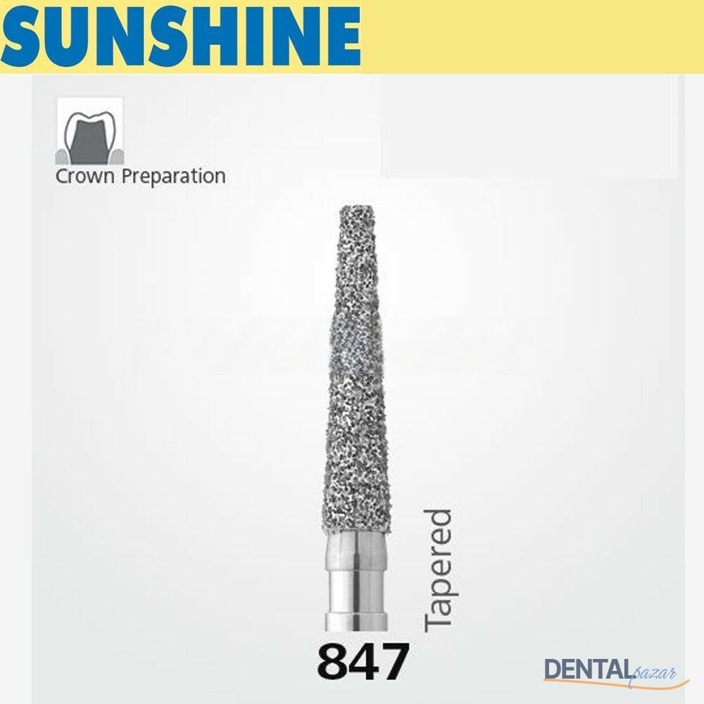 847 Sentetik Elmas Frez - 5 Adet - Konik