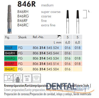 846R Sentetik Elmas Frez - 5 Adet - Konik
