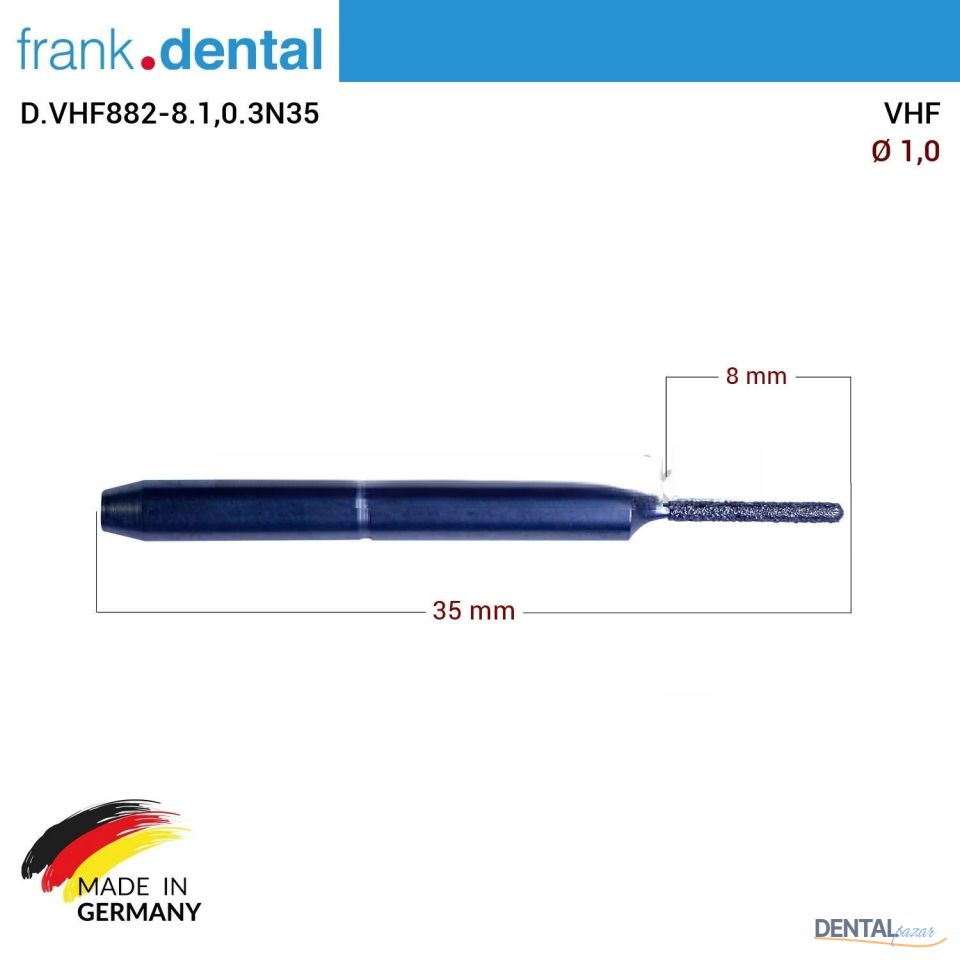 VHF Elmas Cad Cam Drill 1,0 mm