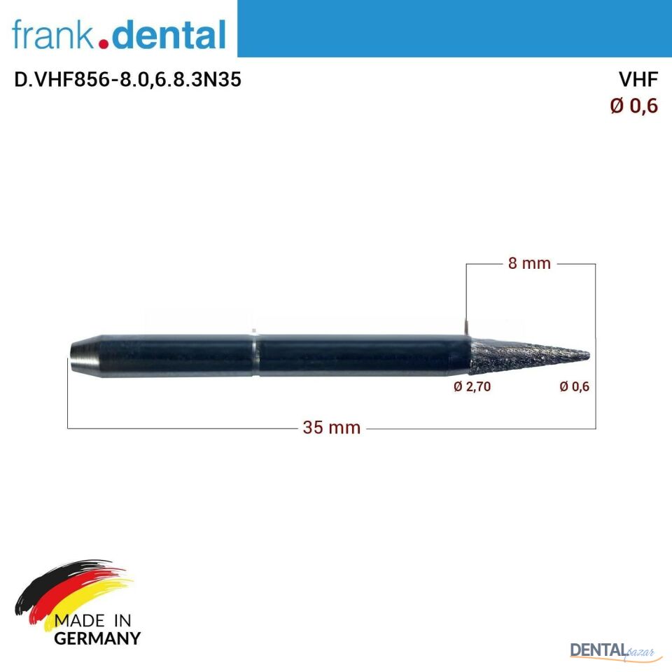VHF Elmas Cad Cam Drill 0,6 mm