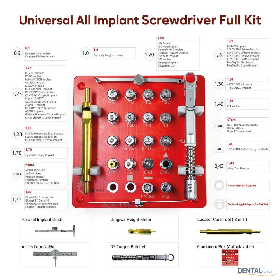 Universal All İmplant Screwdriver Seti