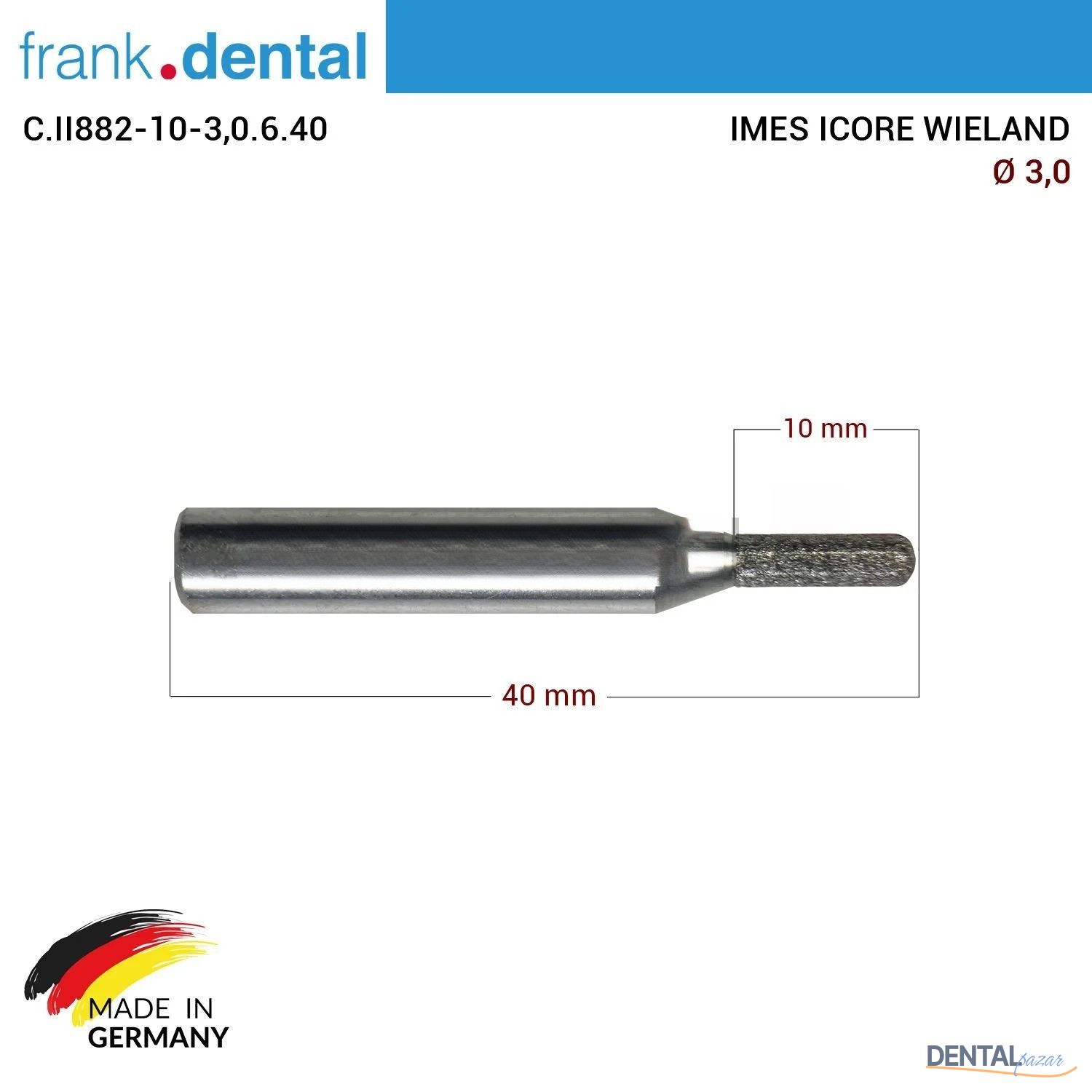 Imes Icore Wieland Elmas Cad Cam Drill 3,0 mm