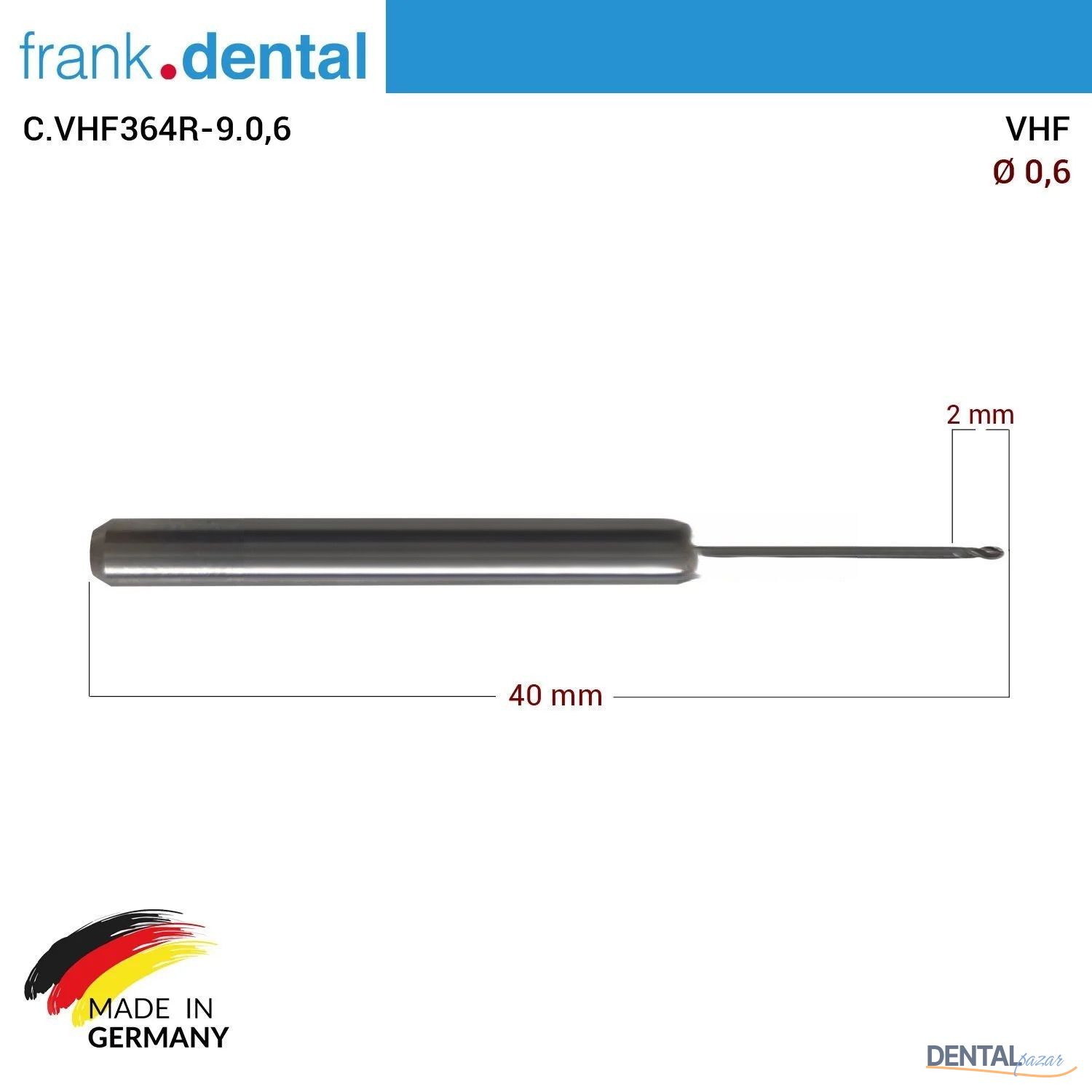 VHF Cad Cam Drill 0,6 mm