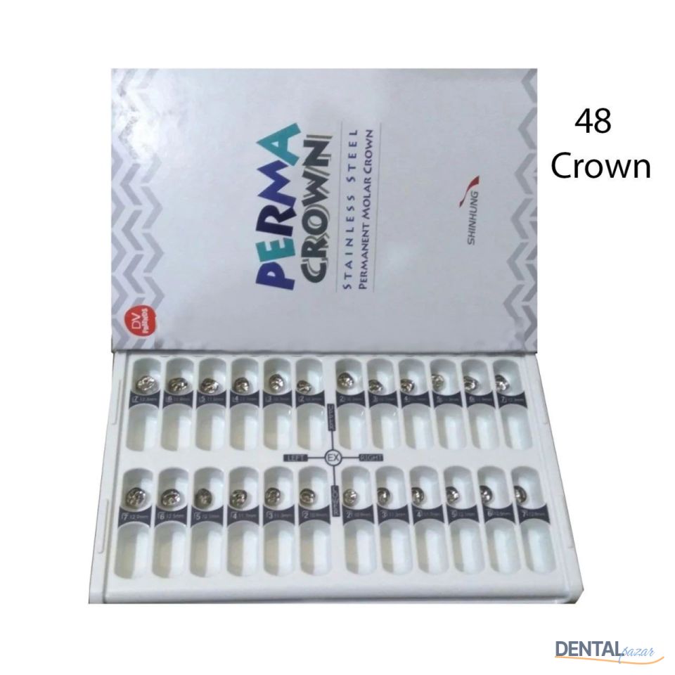 Perma Crown Kalıcı Çelik Kuron İntro Set 48 Kron - Molar