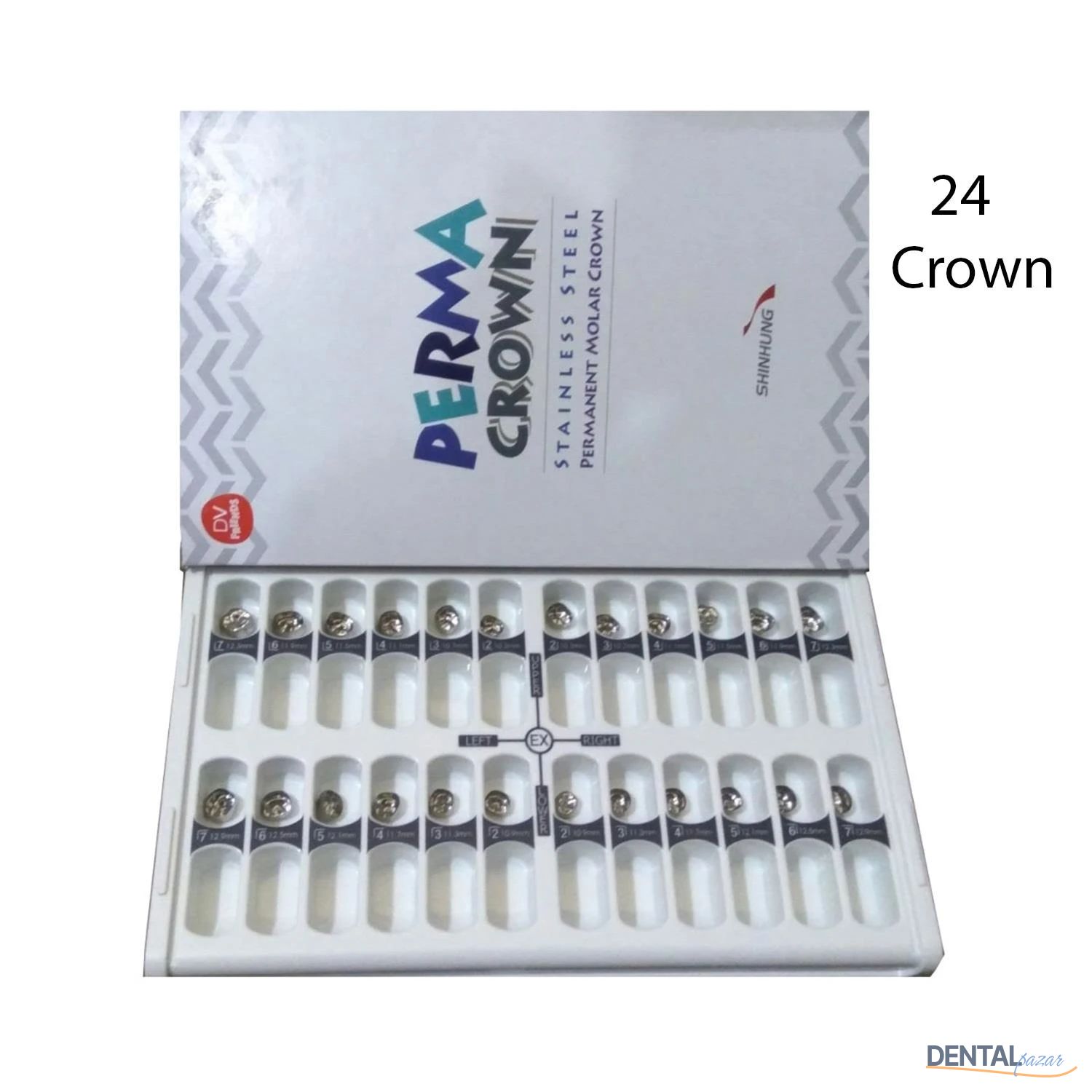 Perma Crown Kalıcı Çelik Kuron İntro Set 24 Kron - Molar