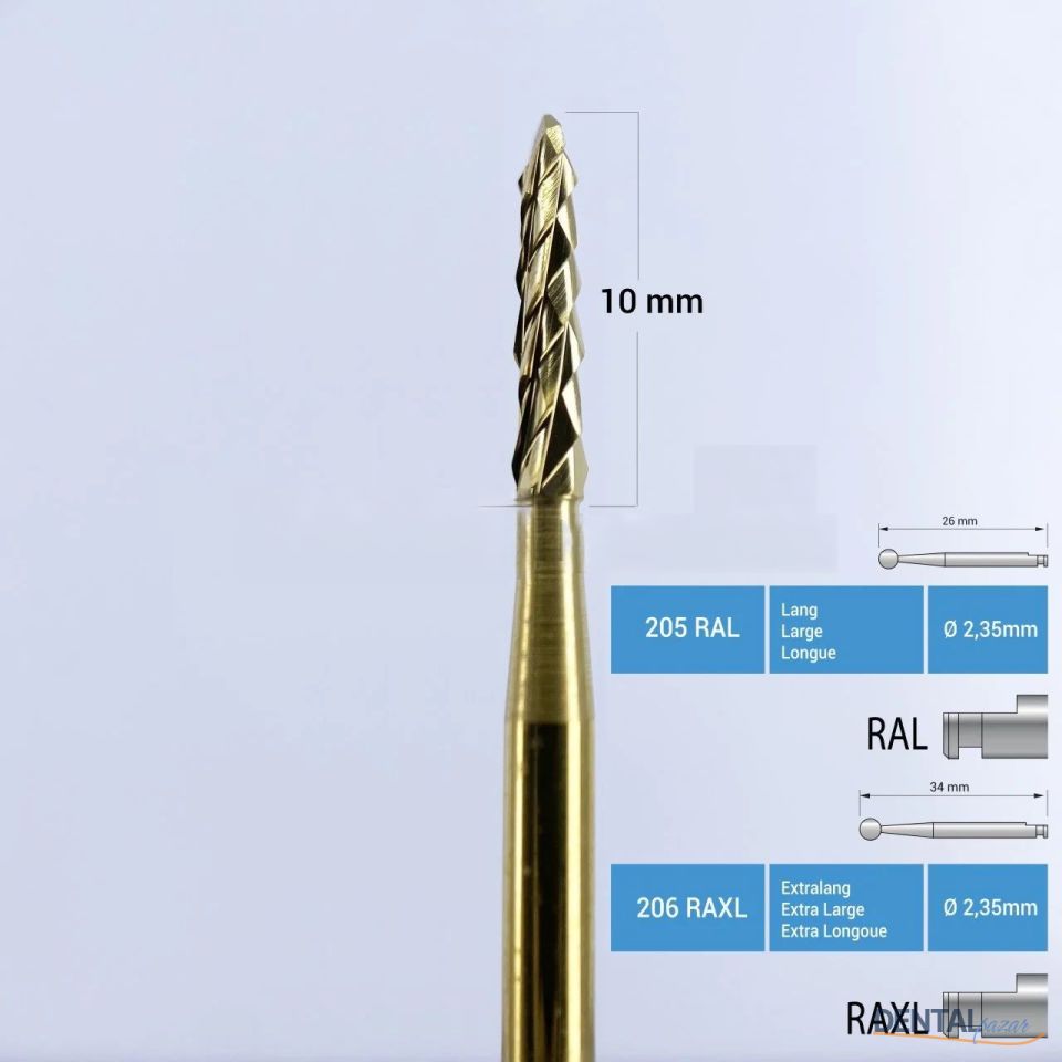 Titanyum Carpide Lindemann Cerrahi Frez - 166A RAL - RAXL