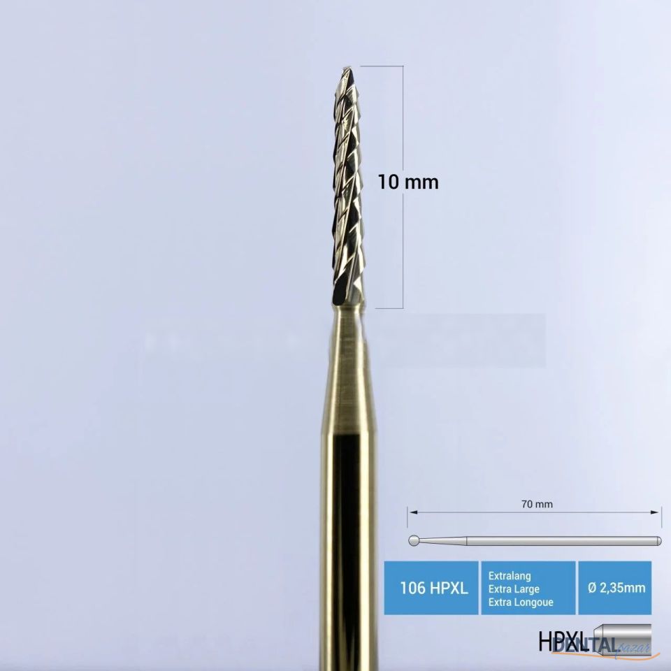 Titanyum KBB için Lindemann Cerrahi Frez 70 mm - 162 HPXL