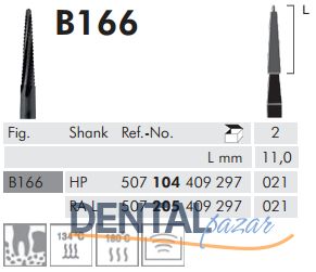 B166 Cerrahi Frez Black Cobra - 2 Adet